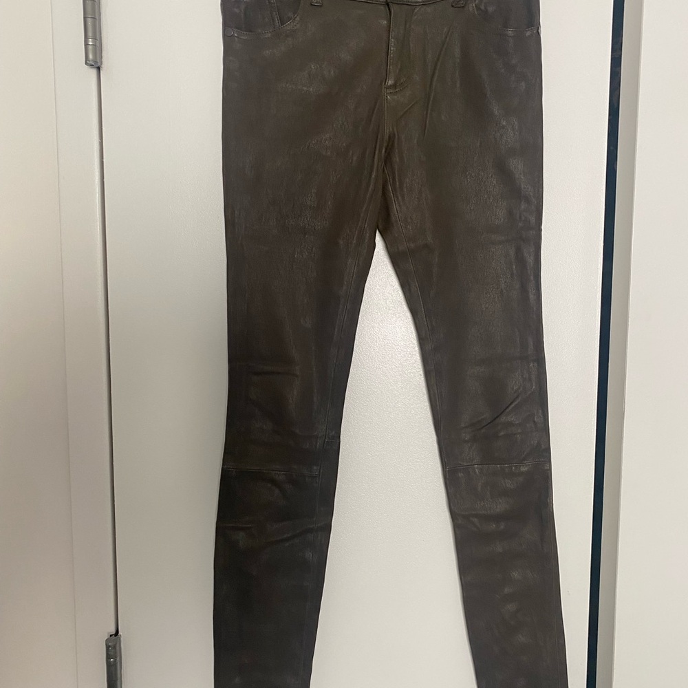 Alice + Olivia Stretch Leather Skinny Pants